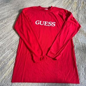 GUESS PERFUM by GEORGES MARCIANO LONG SLEEVE RED T SHIRT medium